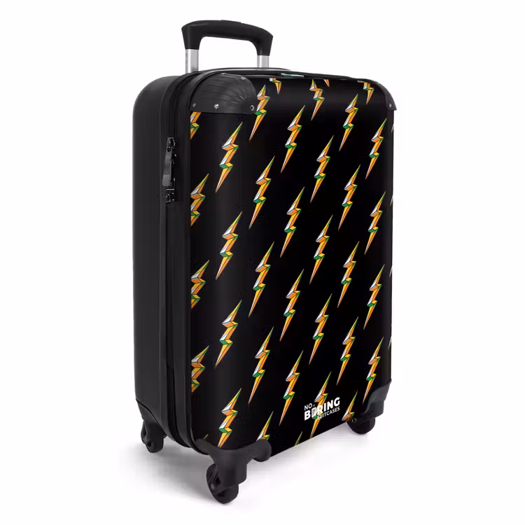 Suitcase - Patterns - Golden lightning on black background — 2
