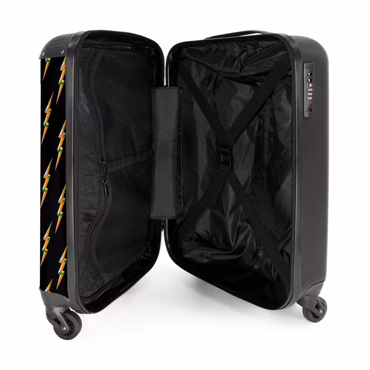 Suitcase - Patterns - Golden lightning on black background — 4