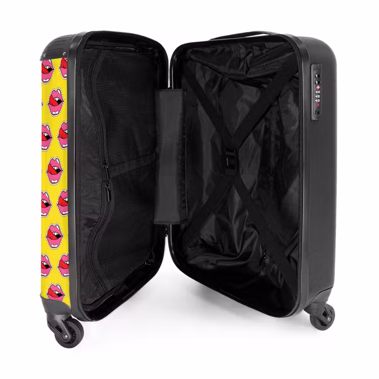 Suitcase - Patterns - Lips on yellow background — 4
