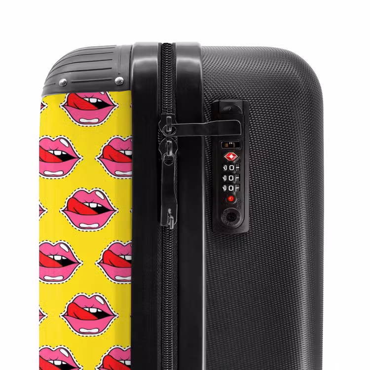 Suitcase - Patterns - Lips on yellow background — 5