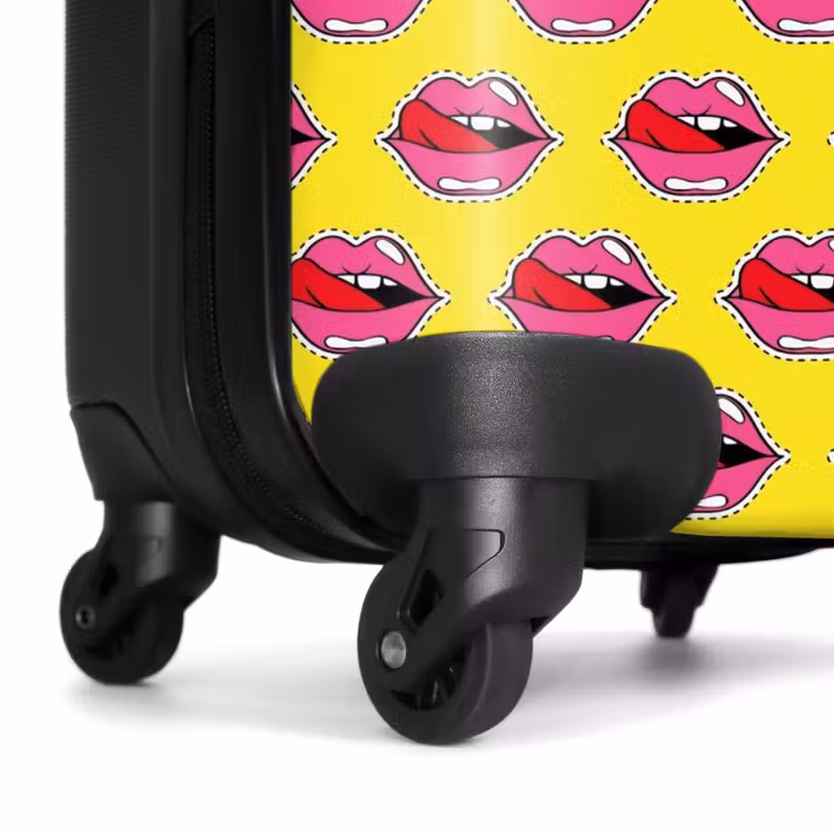 Suitcase - Patterns - Lips on yellow background — 6