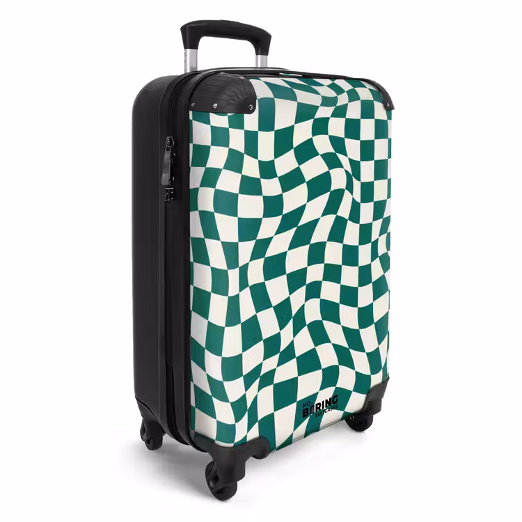 Suitcase - Patterns - Optical illusion in green and white — 2