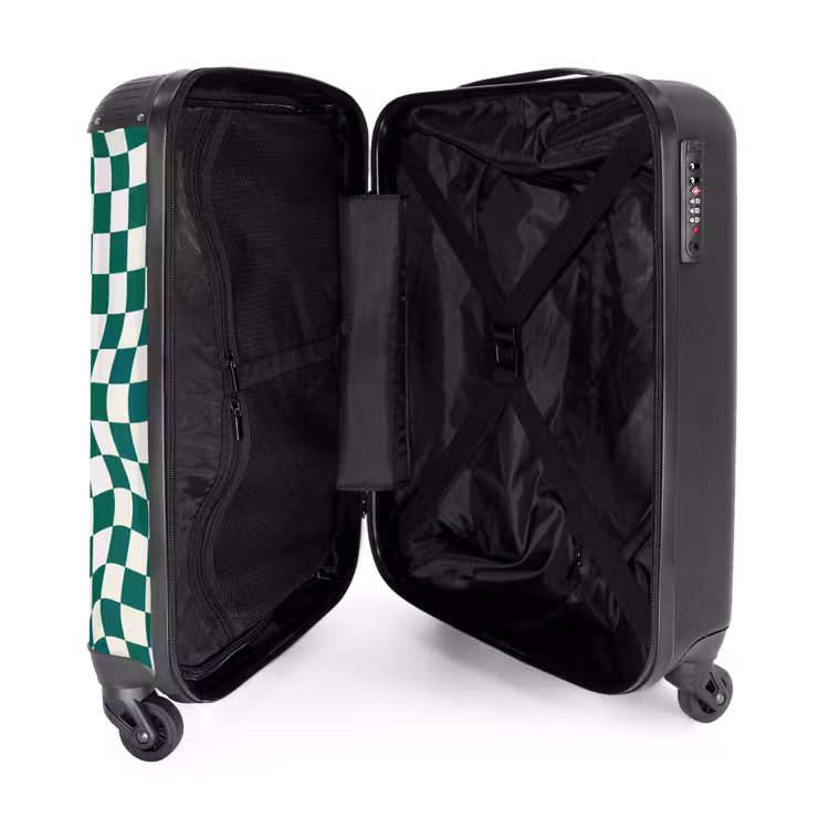 Suitcase - Patterns - Optical illusion in green and white — 4