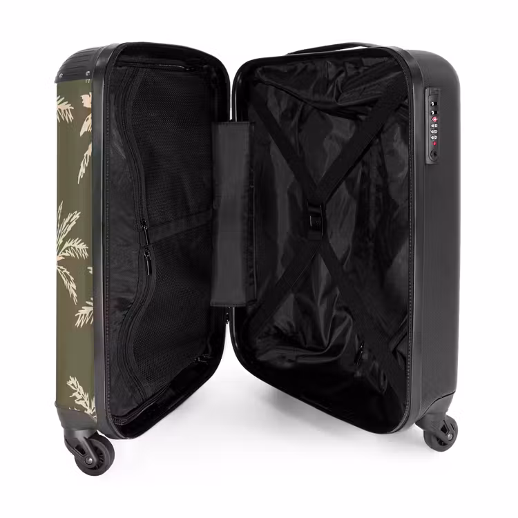 Suitcase - Patterns - Palm trees on olive green — 4