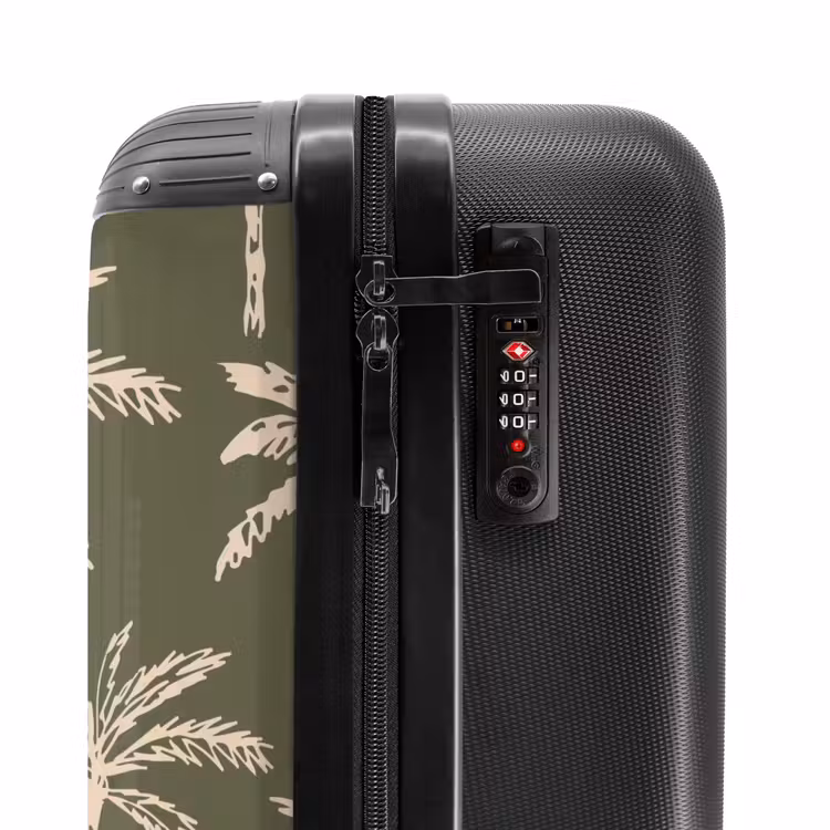 Suitcase - Patterns - Palm trees on olive green — 5