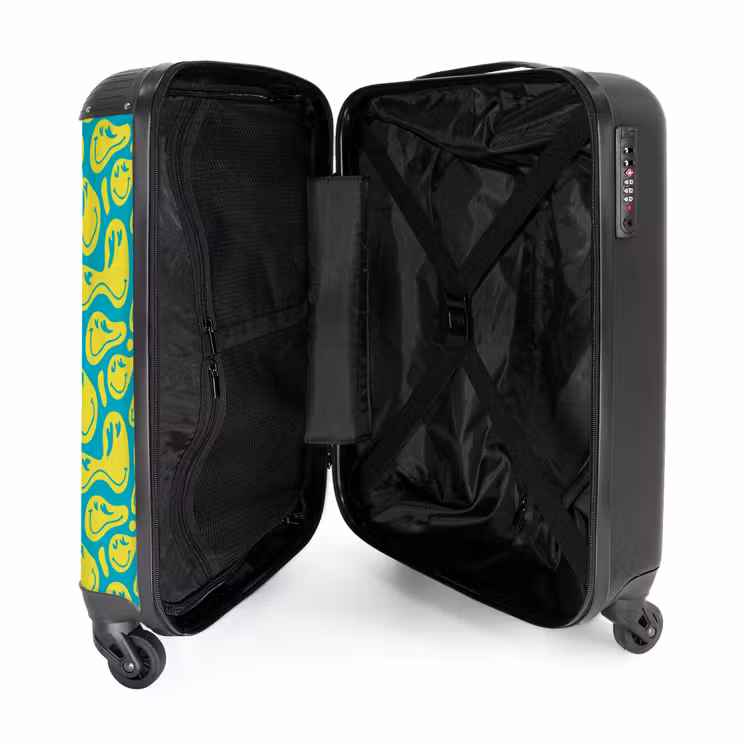 Suitcase - Patterns - Pattern of distorted emojis on blue background — 4