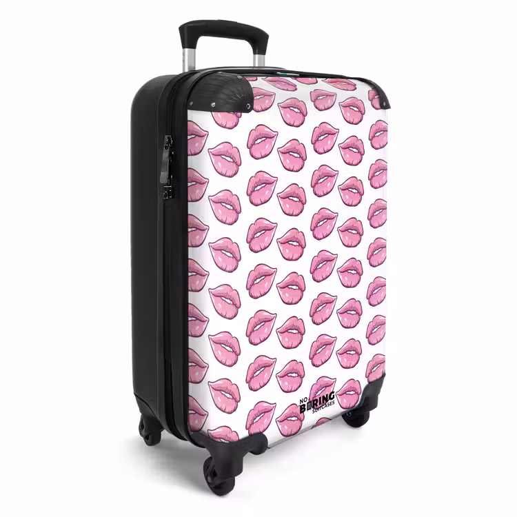Suitcase - Patterns - Pink lip pattern on white background — 2