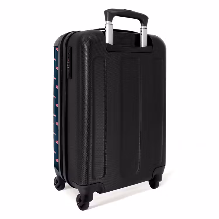 Suitcase - Patterns - Pink sharks on dark blue background — 3