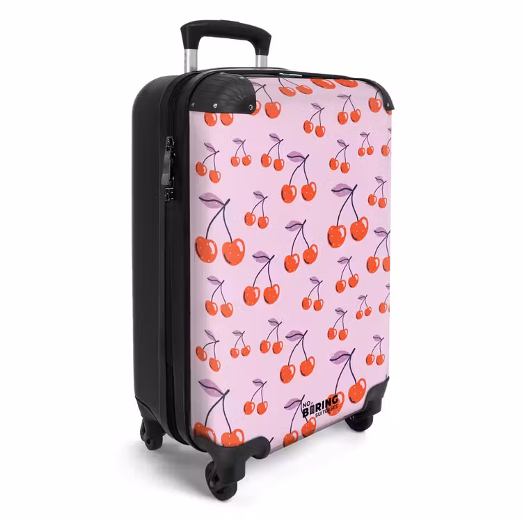 Suitcase - Patterns - Red cherry pattern on light pink background — 2