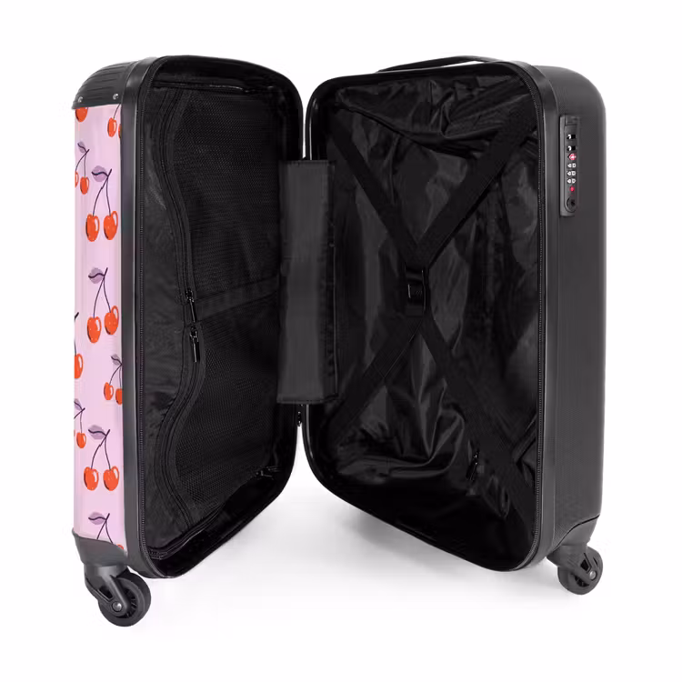Suitcase - Patterns - Red cherry pattern on light pink background — 4