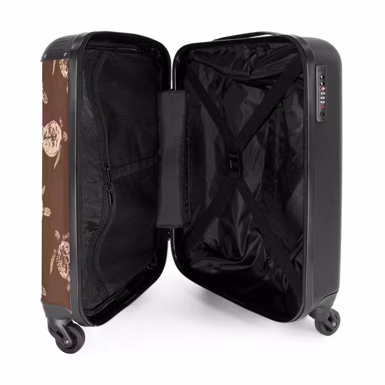 Suitcase - Patterns - Turtles on brown background — 4
