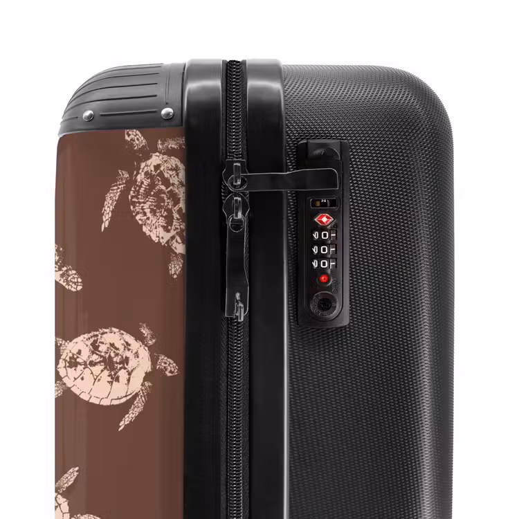 Suitcase - Patterns - Turtles on brown background — 5