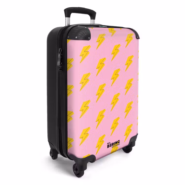 Suitcase - Patterns - Yellow lightning on pink — 2