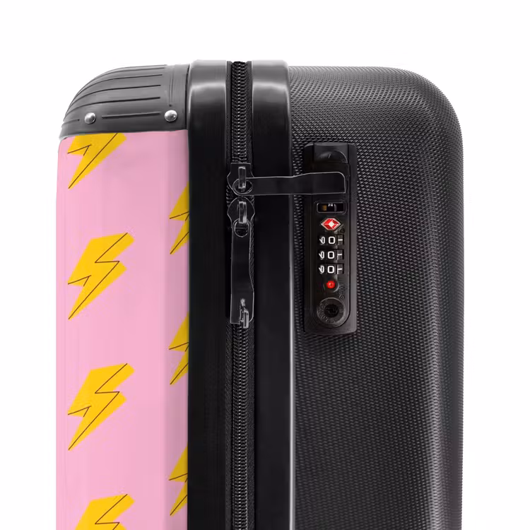 Suitcase - Patterns - Yellow lightning on pink — 5