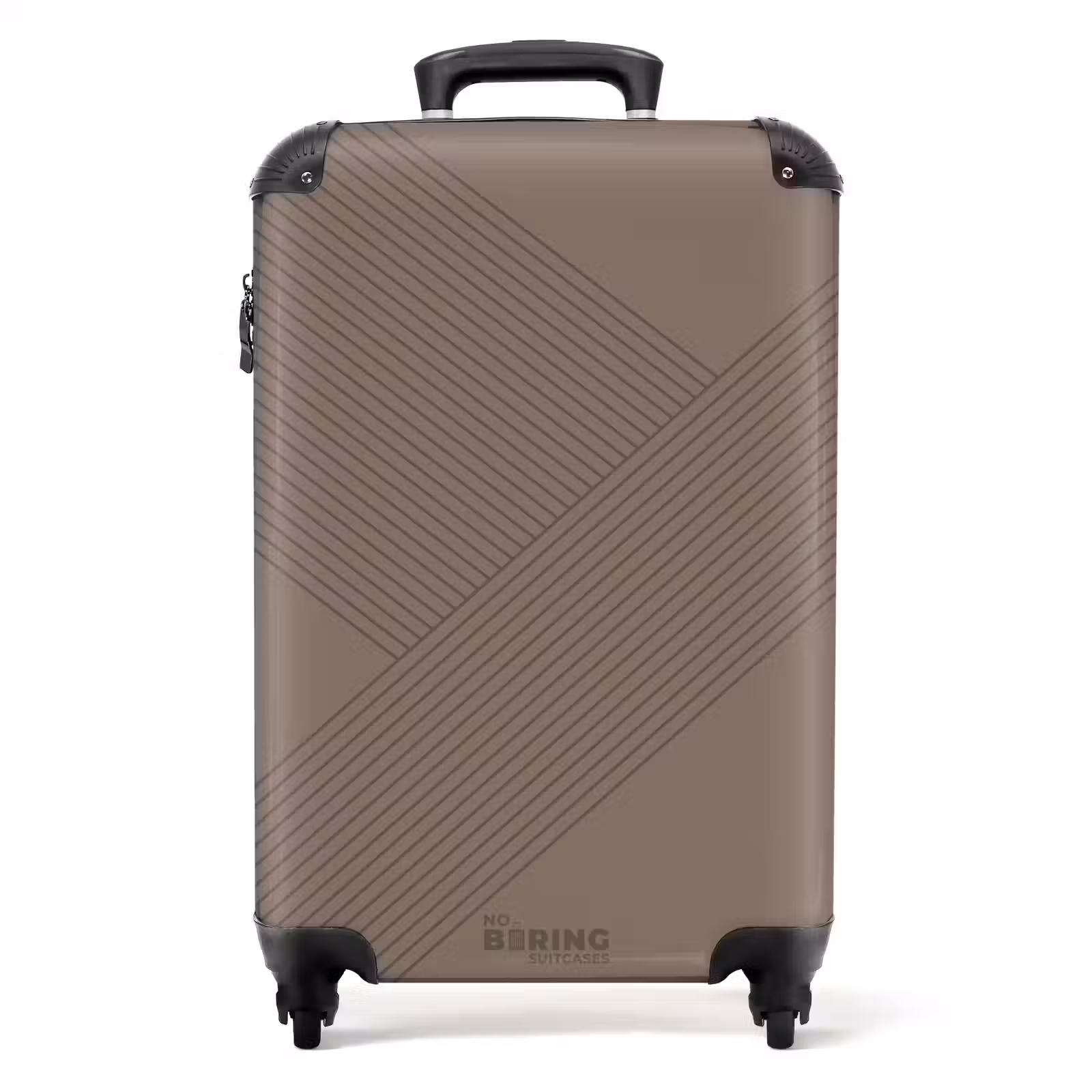 Suitcase - Minimal - Crossing lines on dark taupe — 1