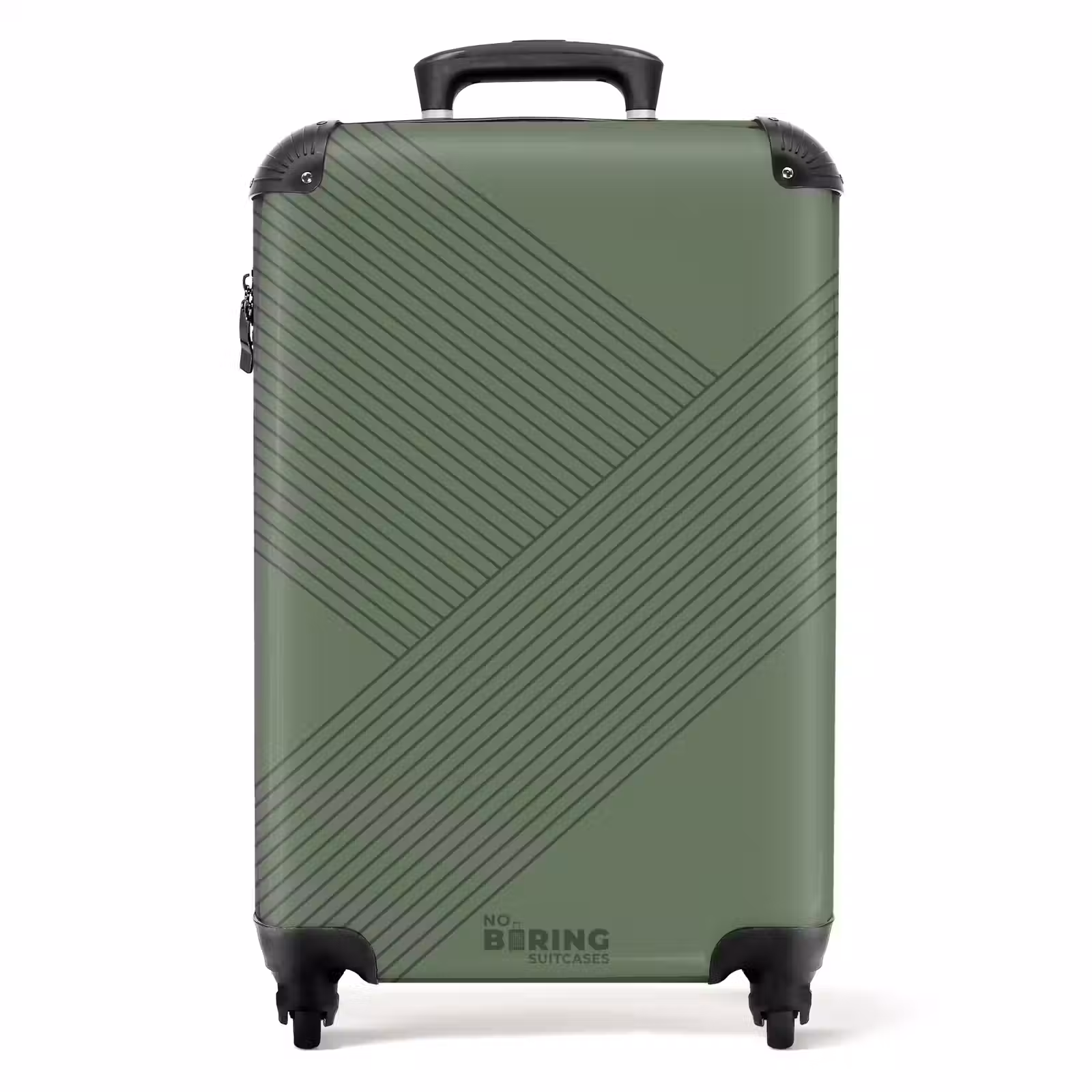 Suitcase - Minimal - Crossing lines on gray-green — 1