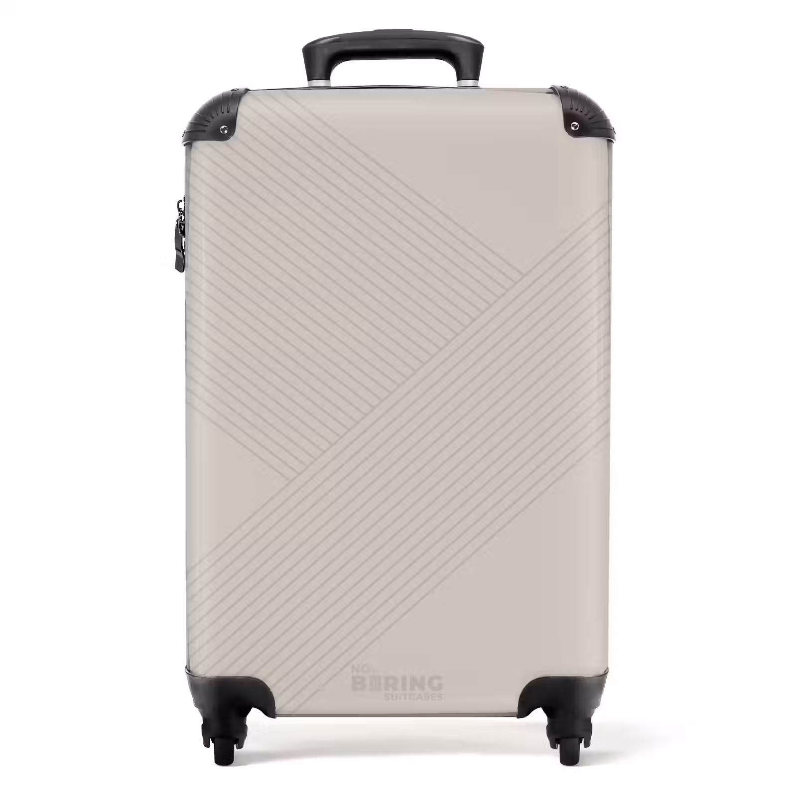 Suitcase - Minimal - Crossing lines on light taupe — 1