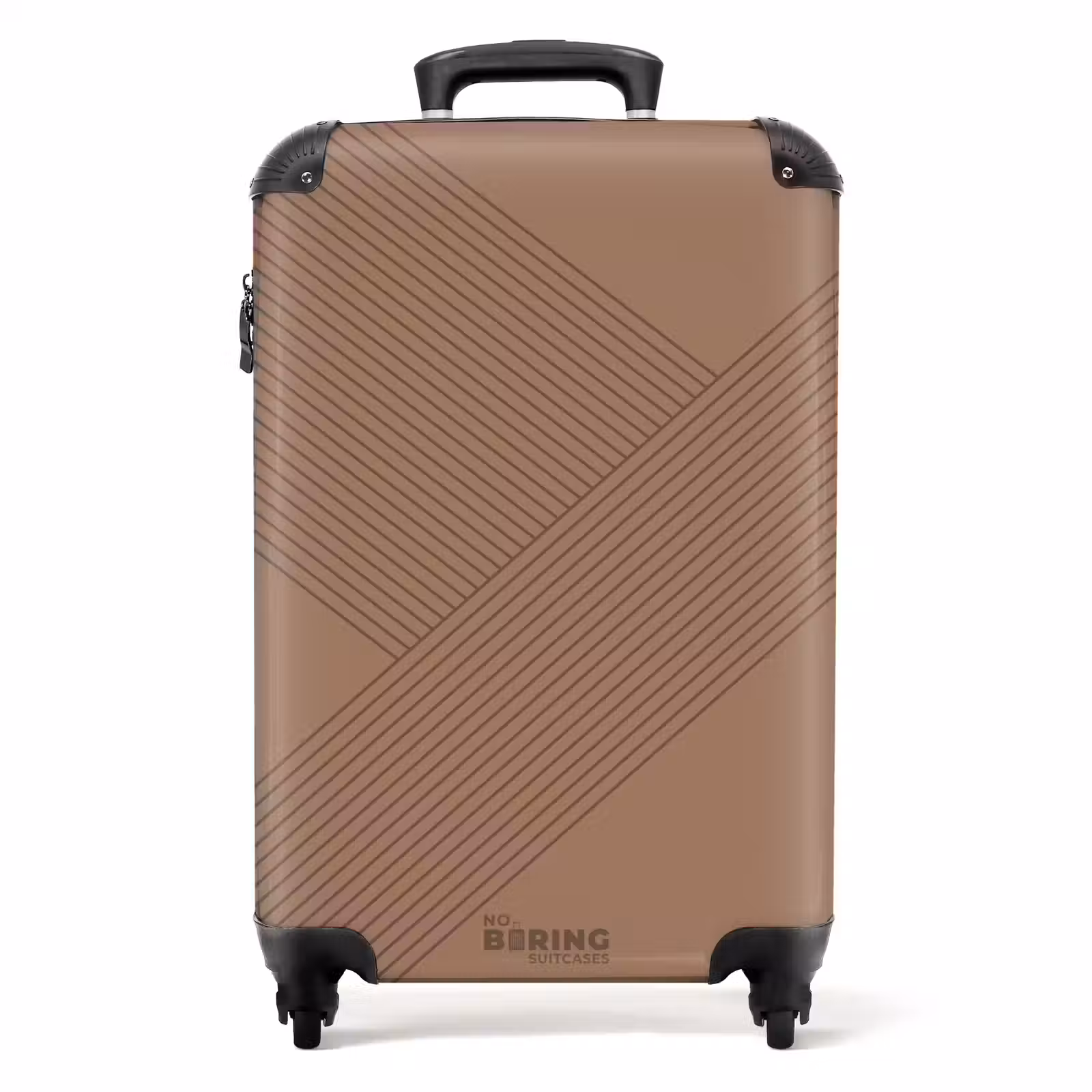 Suitcase - Minimal - Crossing lines on warm brown — 1