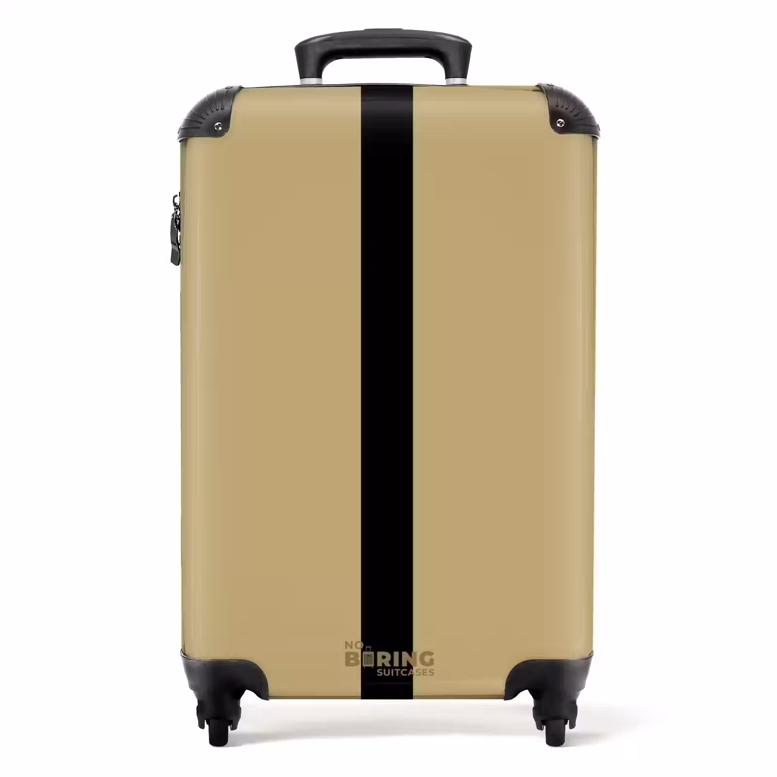 Suitcase - Minimal - Golden brown with black stripe — 1