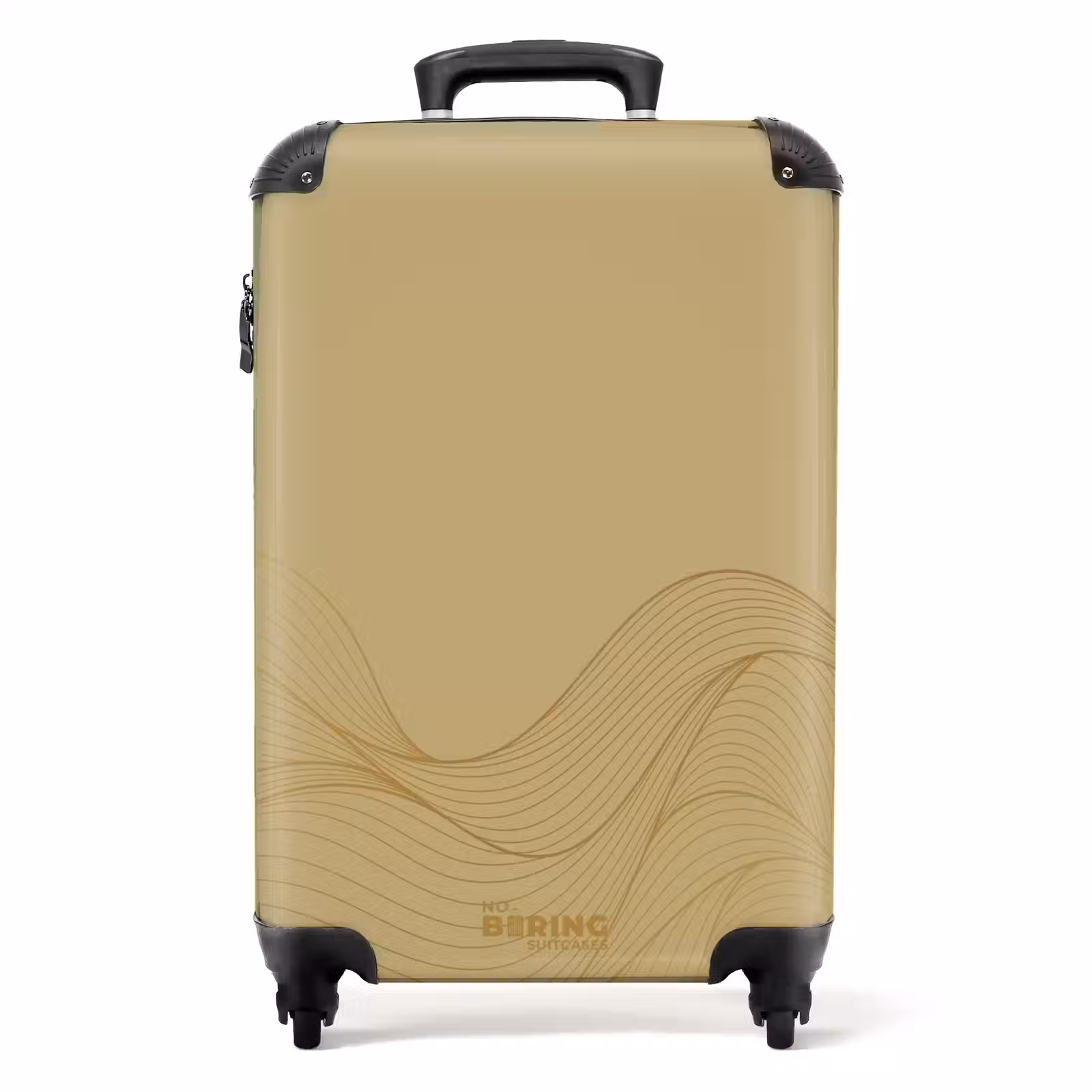 Suitcase - Minimal - Golden brown with golden waves — 1