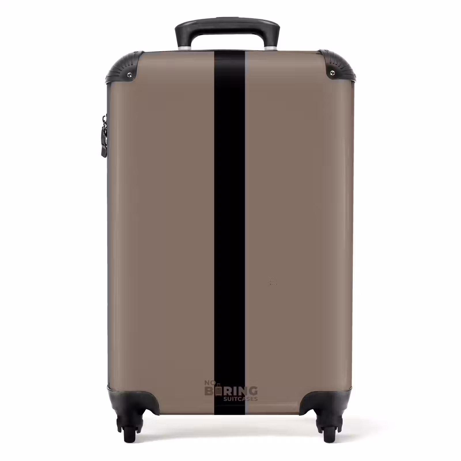Suitcase - Minimal - Taupe with black stripe — 1