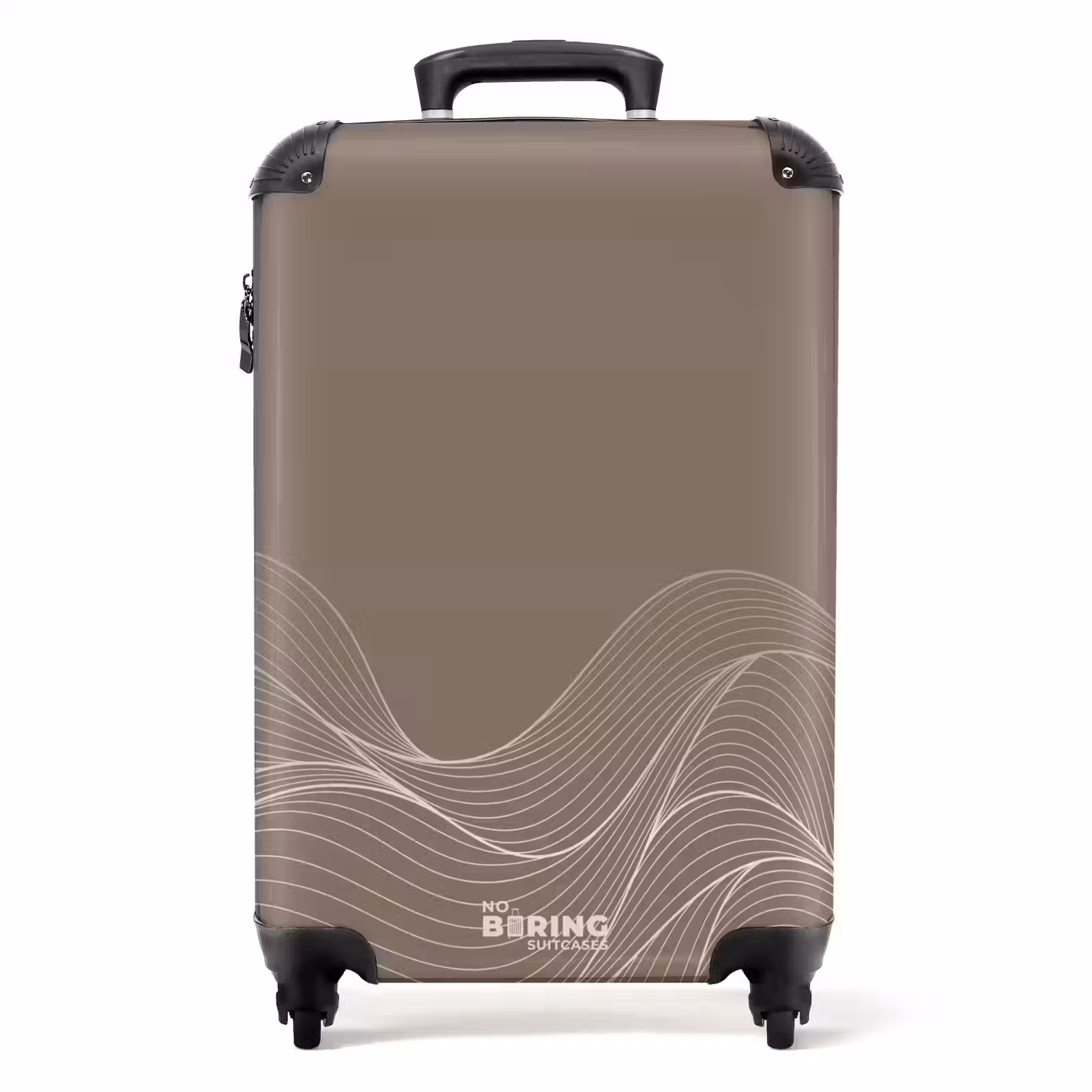 Suitcase - Minimal - Taupe with waves — 1
