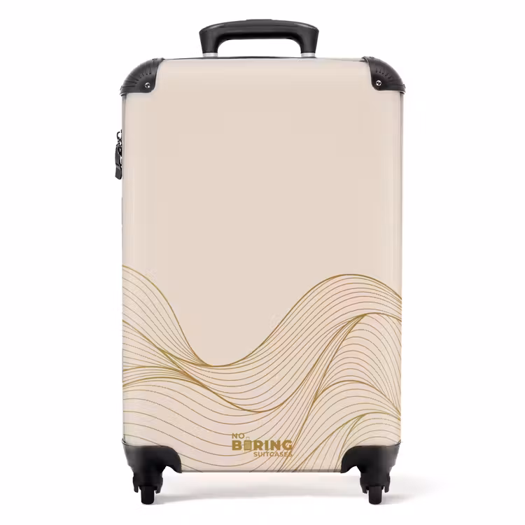 Suitcase - Minimal - Beige with gold waves — 1