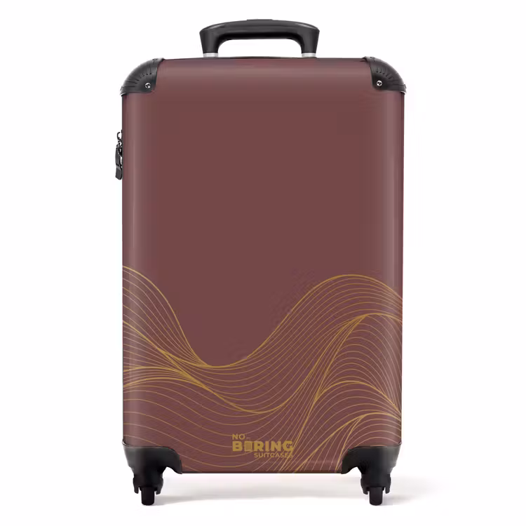 Suitcase - Minimal - Chestnut brown with golden waves — 1