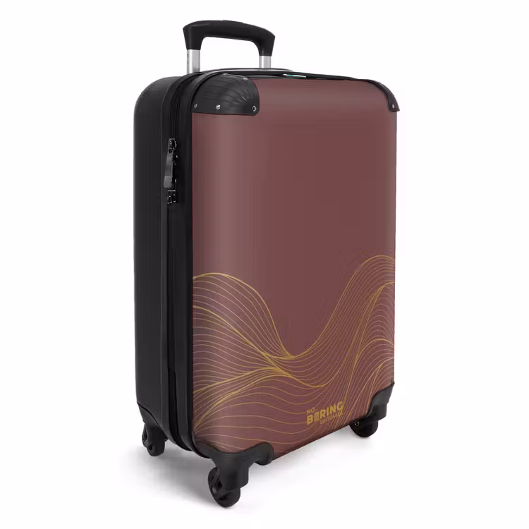 Suitcase - Minimal - Chestnut brown with golden waves — 2