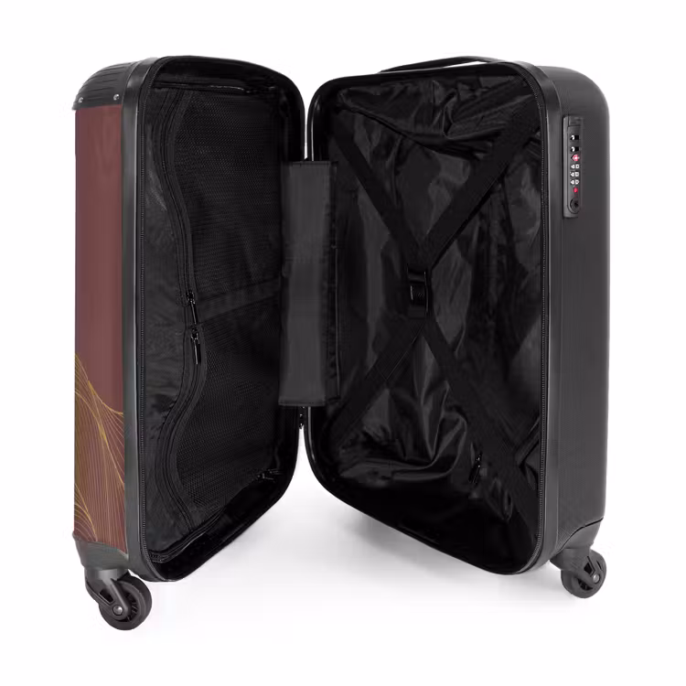 Suitcase - Minimal - Chestnut brown with golden waves — 4