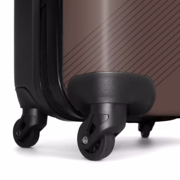 Suitcase - Minimal - Crossing lines on dark brown — 6