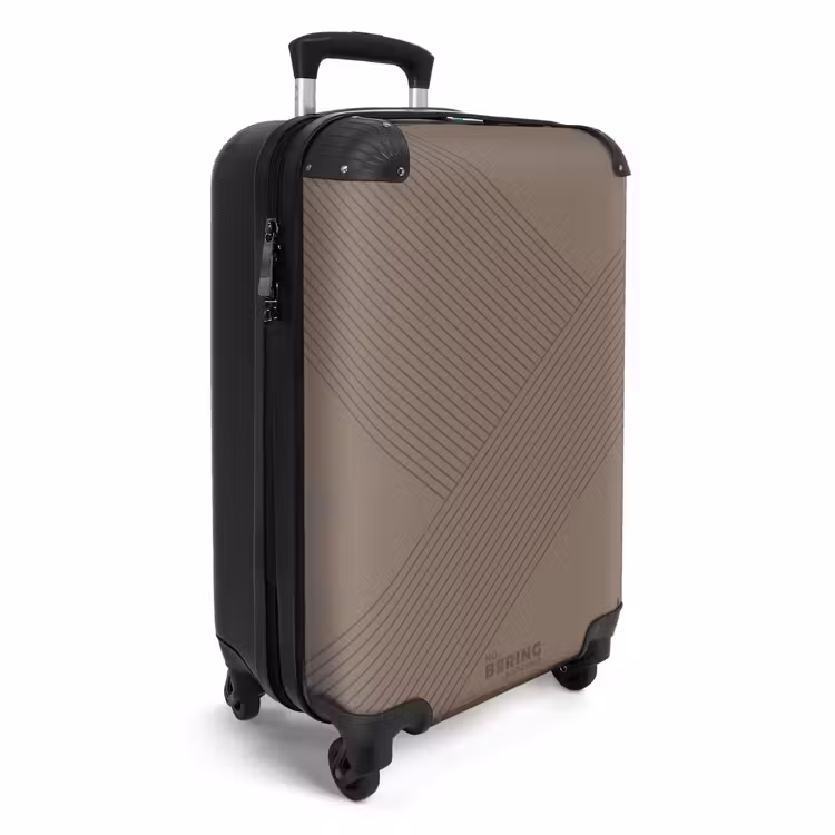 Suitcase - Minimal - Crossing lines on dark taupe — 2