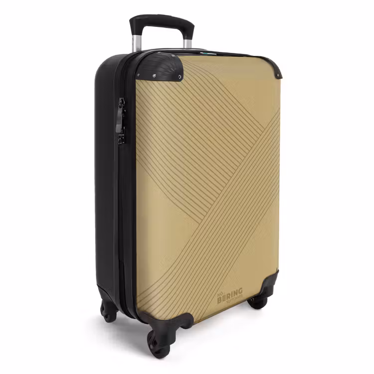 Suitcase - Minimal - Crossing lines on golden beige — 2