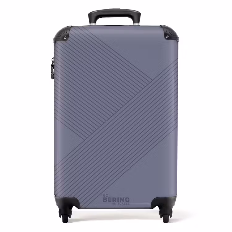 Suitcase - Minimal - Crossing lines on gray-blue — 1