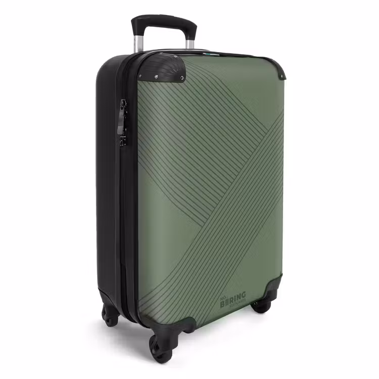 Suitcase - Minimal - Crossing lines on gray-green — 2