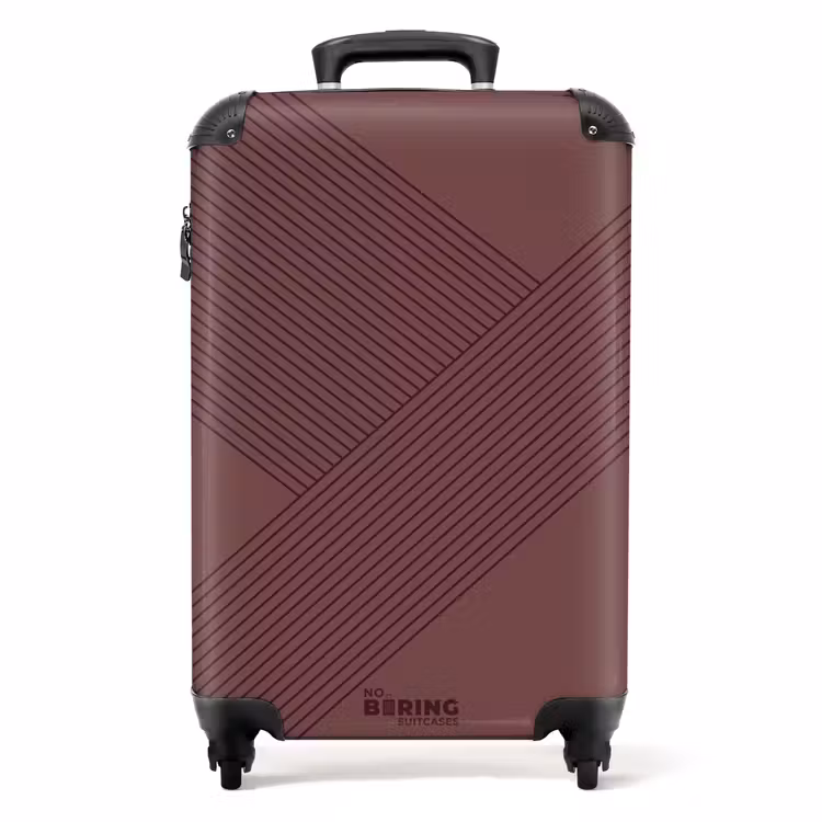 Suitcase - Minimal - Crossing lines on old pink — 1