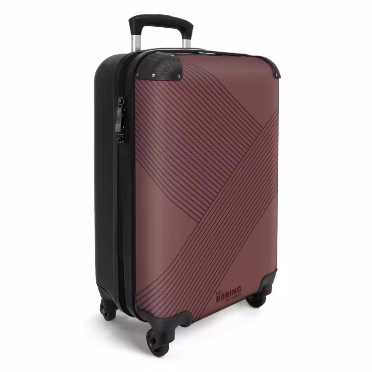 Suitcase - Minimal - Crossing lines on old pink — 2