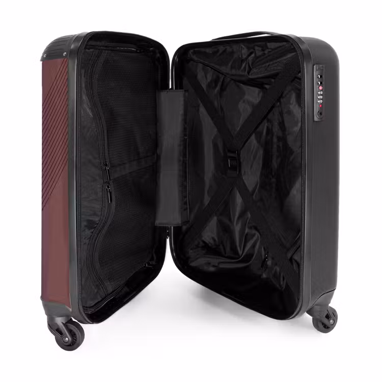 Suitcase - Minimal - Crossing lines on old pink — 4