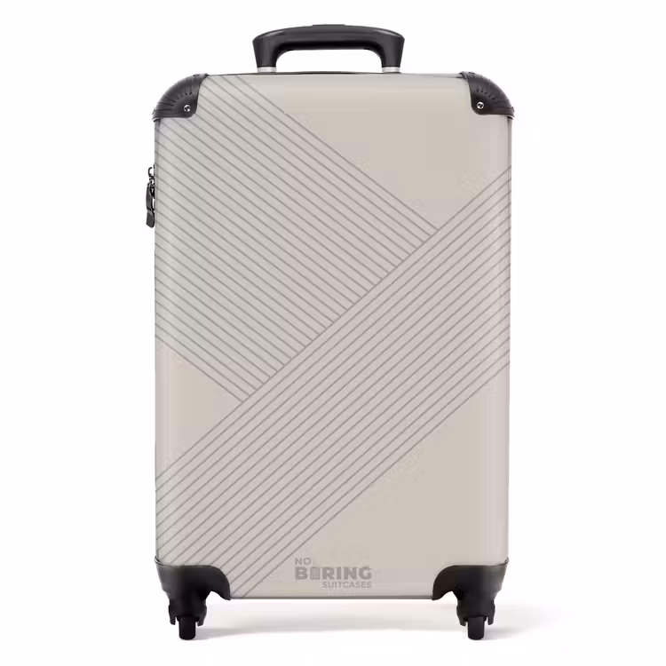 Suitcase - Minimal - Crossing lines on taupe — 1