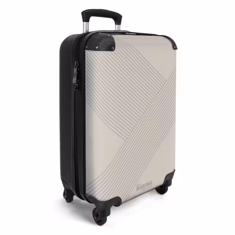 Suitcase - Minimal - Crossing lines on taupe — 2