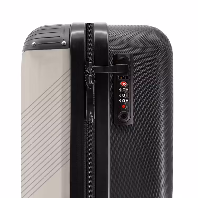 Suitcase - Minimal - Crossing lines on taupe — 5