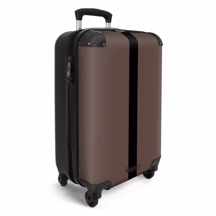 Suitcase - Minimal - Dark brown with black stripe — 2