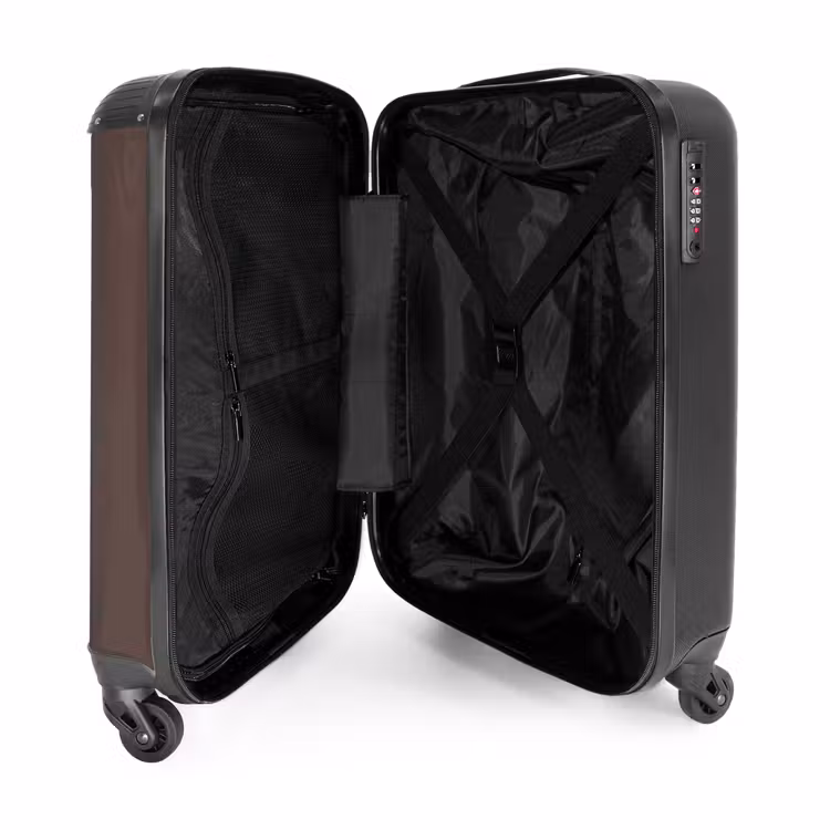 Suitcase - Minimal - Dark brown with black stripe — 4