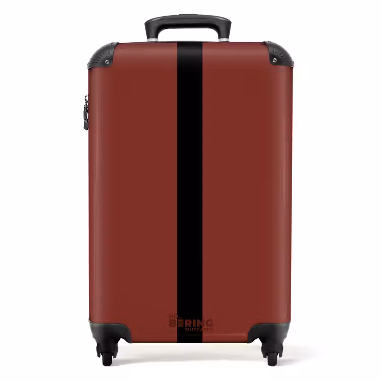 Suitcase - Minimal - Dark red with black stripe — 1