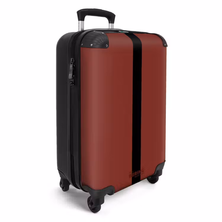 Suitcase - Minimal - Dark red with black stripe — 2