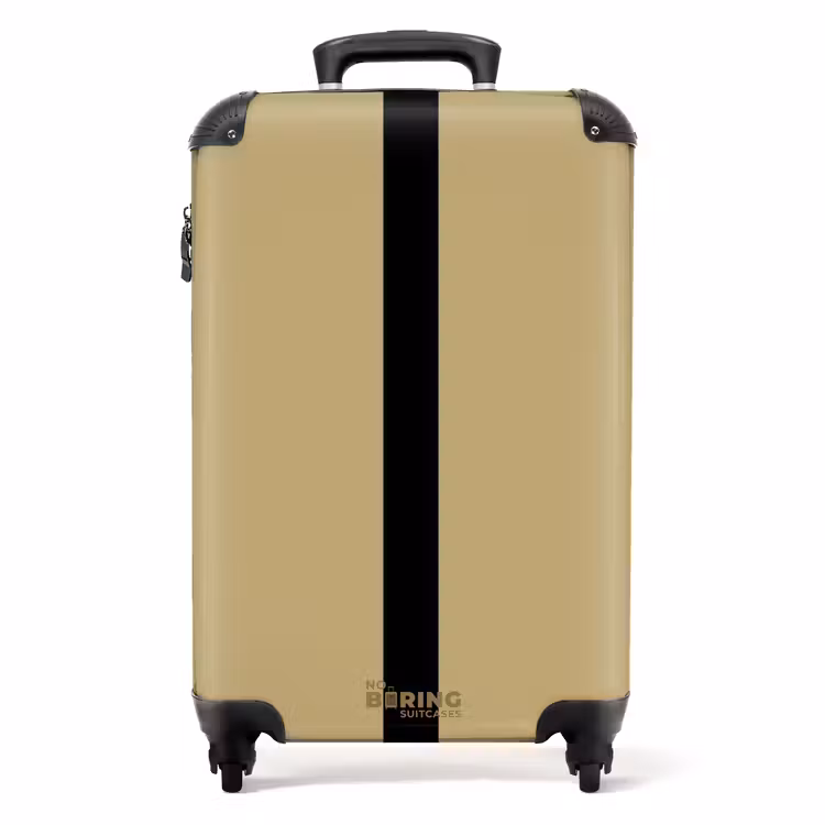 Suitcase - Minimal - Golden brown with black stripe — 1