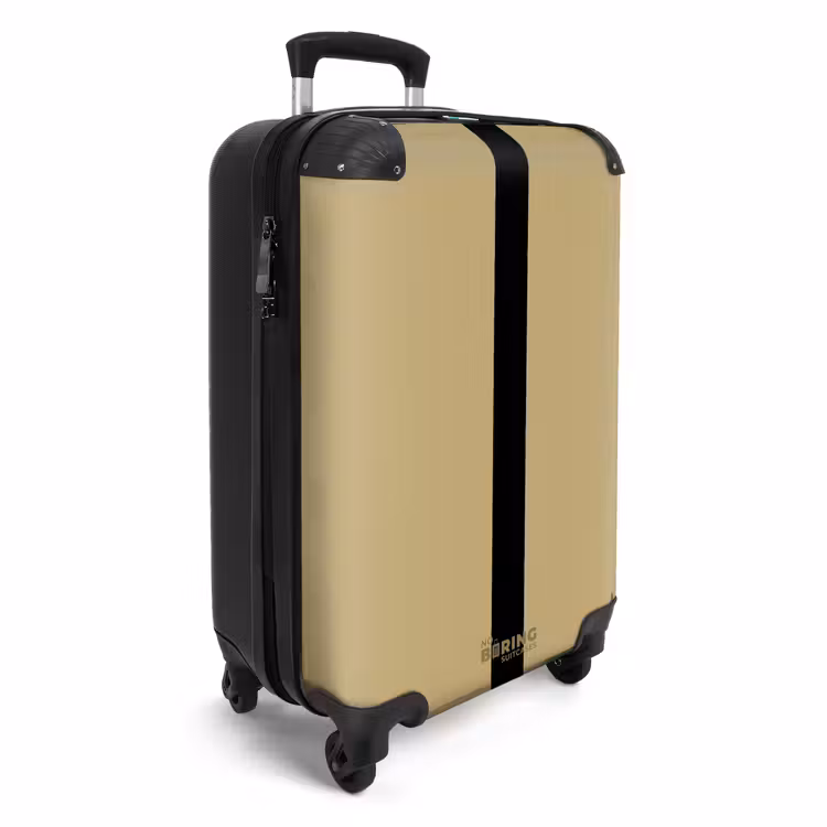 Suitcase - Minimal - Golden brown with black stripe — 2