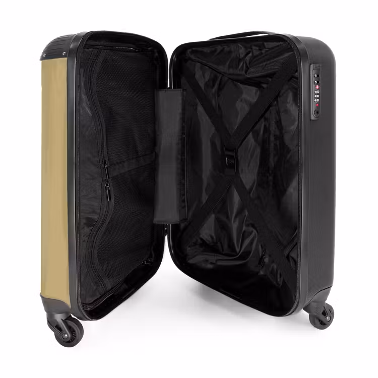 Suitcase - Minimal - Golden brown with black stripe — 4