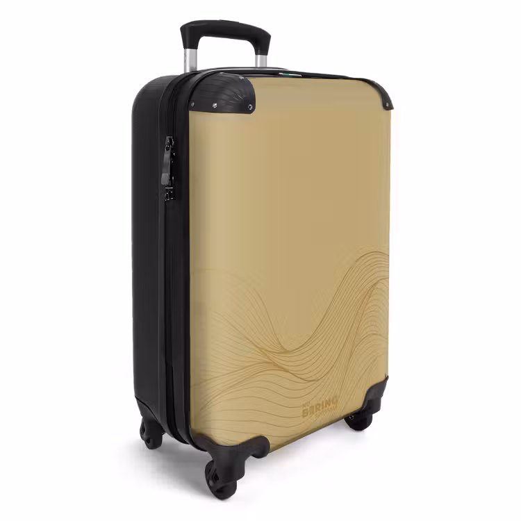 Suitcase - Minimal - Golden brown with golden waves — 2