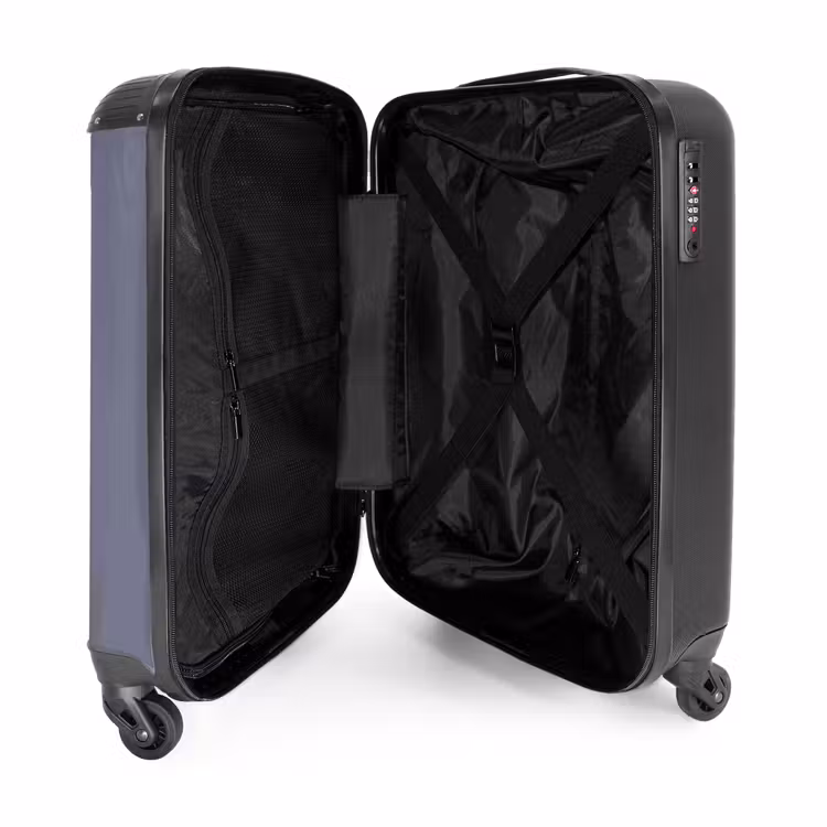 Suitcase - Minimal - Gray-blue with black stripe — 4